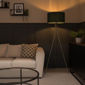 Latitude Run Mireles 155cm Camden Tripod Nickel Floor Lamp with Large Reni Shade Black/Green 155cm H X 62cm W X 62cm D Latitude Run Mireles 155cm Camden Tripod Nickel Floor Lamp with Large Reni Shade Black/Green 155cm H X 62cm W X 62cm D