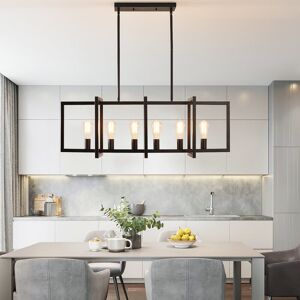 August Grove Billal 6 - Light Kitchen Island Rectangle Pendant Black 35cm H X 109cm W X 29cm D August Grove Billal 6 - Light Kitchen Island Rectangle Pendant Black 35cm H X 109cm W X 29cm D