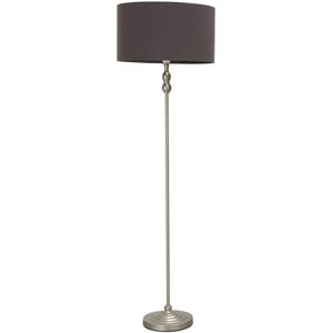 Rosdorf Park Saylorsburg Candlestick Floor Lamp with Velvet Lamp Shade Brush Chrome Silver/Charcoal Fabric 151cm H X 45cm W X 45cm D Rosdorf Park Saylorsburg Candlestick Floor Lamp with Velvet Lamp Shade Brush Chrome Silver/Charcoal Fabric 151cm H X 45cm W X 45cm D