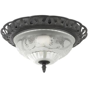 Marlow Home Co. Catherine Traditional and Classic Ornate and Floral Glass Flush Ceiling Light Fitting Black 11cm H X 33cm W X 33cm D Marlow Home Co. Catherine Traditional and Classic Ornate and Floral Glass Flush Ceiling Light Fitting Black 11cm H X 33cm W X 33cm D