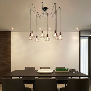 Borough Wharf Seger 8 - Light Cluster Geometric Pendant Rustic Red 220cm H X 16cm W X 16cm D Borough Wharf Seger 8 - Light Cluster Geometric Pendant Rustic Red 220cm H X 16cm W X 16cm D