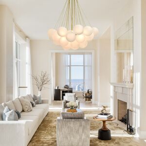 Canora Grey Aniston 3-Light Frosted Glass Bubble Globe Cluster Chandelier Kitchen Island Pendant Lamp Gold 98cm H x 80cm W x 80cm D Canora Grey Aniston 3-Light Frosted Glass Bubble Globe Cluster Chandelier Kitchen Island Pendant Lamp Gold 98cm H x 80cm W x 80cm D