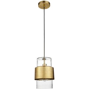 Rio Alzahraa 1 - Light Single Cylinder Pendant Hammered brass plate & textured clear glass 30cm H X 19.5cm W Rio Alzahraa 1 - Light Single Cylinder Pendant Hammered brass plate & textured clear glass 30cm H X 19.5cm W