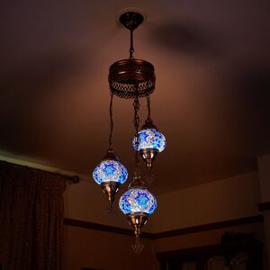Latitude Vive Karlie 3 - Light Cluster Globe Pendant Blue 85cm H X 30cm W X 30cm D Latitude Vive Karlie 3 - Light Cluster Globe Pendant Blue 85cm H X 30cm W X 30cm D