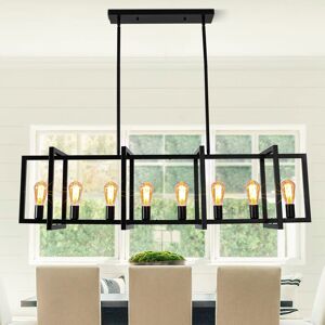 Blue Elephant Billal Barbara 8 - Light Kitchen Island Linear Pendant Black 35cm H X 130cm W X 29cm D Blue Elephant Billal Barbara 8 - Light Kitchen Island Linear Pendant Black 35cm H X 130cm W X 29cm D