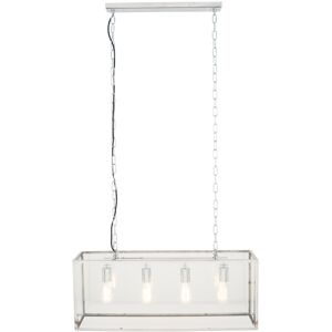 Borough Wharf Ketterman 4 Light Rectangle Pendant Chrome 40cm H X 82cm W X 22cm D Borough Wharf Ketterman 4 Light Rectangle Pendant Chrome 40cm H X 82cm W X 22cm D