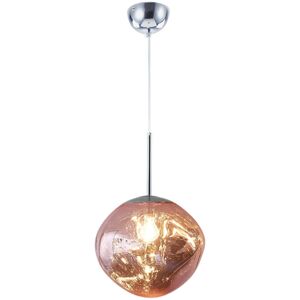 Metro Lava Pendant Light – Modern Melted Glass Ceiling Light With Mirror Finish For Living Room Or Bedroom Silver/Pink 120cm H x 20cm W x 20cm D Metro Lava Pendant Light – Modern Melted Glass Ceiling Light With Mirror Finish For Living Room Or Bedroom Silver/Pink 120cm H x 20cm W x 20cm D