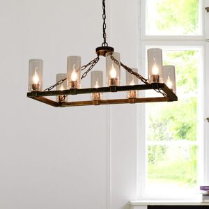 August Grove Devonte 8-Light Shaded Chandelier Matt Black With Brushed Antique Effect 80cm W X 45cm D August Grove Devonte 8-Light Shaded Chandelier Matt Black With Brushed Antique Effect 80cm W X 45cm D