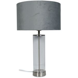 Fairmont Park Simonetta Matt Gold and Clear Tube Table Lamp with Blush Velvet Reni Shade and 6W GLS Warm White Bulb Silver/Grey 49.5cm H X 22.5cm W X 57.15cm D Fairmont Park Simonetta Matt Gold and Clear Tube Table Lamp with Blush Velvet Reni Shade and 6W GLS Warm White Bulb Silver/Grey 49.5cm H X 22.5cm W X 57.15cm D