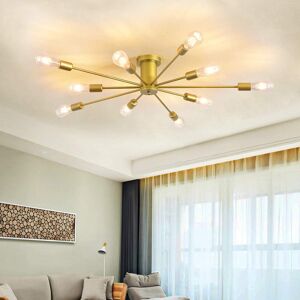 George Oliver Annalese 10-Light 97cm Dimmable Sputnik Sphere Semi Flush Mount Gold 20cm H X 97cm W X 97cm D George Oliver Annalese 10-Light 97cm Dimmable Sputnik Sphere Semi Flush Mount Gold 20cm H X 97cm W X 97cm D