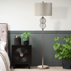 Canora Grey Axiry 157.5cm Living Room Floor Lamp with Glass & Metal Base, Floor Standing Corner Lamp with Linen Shade Clear;Gold 160cm H X 42cm W X 42cm D Canora Grey Axiry 157.5cm Living Room Floor Lamp with Glass & Metal Base, Floor Standing Corner Lamp with Linen Shade Clear;Gold 160cm H X 42cm W X 42cm D