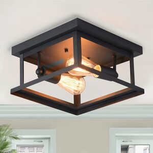 Borough Wharf Jessie 2-Light 28cm Flush Mount Black 15cm H X 28cm W X 28cm D Borough Wharf Jessie 2-Light 28cm Flush Mount Black 15cm H X 28cm W X 28cm D