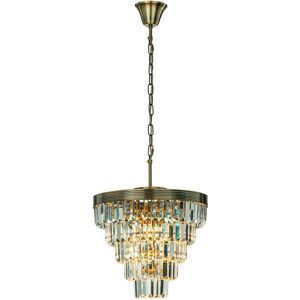 Canora Grey Alax Mid-Century Modern Crystal Chandelier for Dining room Antique Brass 50cm H x 41cm W x 41cm D Canora Grey Alax Mid-Century Modern Crystal Chandelier for Dining room Antique Brass 50cm H x 41cm W x 41cm D