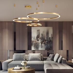 Ivy Bronx Modern LED Ceiling Light Fixture – 3-Ring Flush Mount Chandelier for Dining Room, Bedroom & Kitchen Gold 30cm H X 60cm W X 60cm D Ivy Bronx Modern LED Ceiling Light Fixture – 3-Ring Flush Mount Chandelier for Dining Room, Bedroom & Kitchen Gold 30cm H X 60cm W X 60cm D