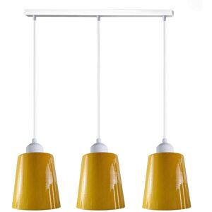 17 Stories Humeyra 3-Light Kitchen Island Bell Pendant Yellow/White 115.5cm H X 50cm W X 12.7cm D 17 Stories Humeyra 3-Light Kitchen Island Bell Pendant Yellow/White 115.5cm H X 50cm W X 12.7cm D