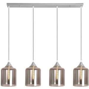 Ebern Designs 4 - Light Kitchen Island Jar Pendant Silver/Smoke 130cm H X 100cm W X 8cm D Ebern Designs 4 - Light Kitchen Island Jar Pendant Silver/Smoke 130cm H X 100cm W X 8cm D