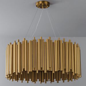 Canora Grey Lorriane 1-Modern Copper and Stainless Steel Cylinders Chandelier - Stylish Ceiling Lamp for Bedroom, Living Room, Dining Room, and Restaurant Lightin Gold 25cm H X 60cm W X 60cm D Canora Grey Lorriane 1-Modern Copper and Stainless Steel Cylinders Chandelier - Stylish Ceiling Lamp for Bedroom, Living Room, Dining Room, and Restaurant Lightin Gold 25cm H X 60cm W X 60cm D