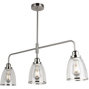 Longshore Tides Rossi 3 Bar Silver Kitchen Island Dining Bar Ceiling Pendant Silver;Clear 64cm H X 86cm W X 14cm D Longshore Tides Rossi 3 Bar Silver Kitchen Island Dining Bar Ceiling Pendant Silver;Clear 64cm H X 86cm W X 14cm D