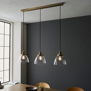 Breakwater Bay Anais 3 - Light Kitchen Island Linear Pendant Antique Brass;Clear Glass 37cm H X 102.5cm W X 22.5cm D Breakwater Bay Anais 3 - Light Kitchen Island Linear Pendant Antique Brass;Clear Glass 37cm H X 102.5cm W X 22.5cm D
