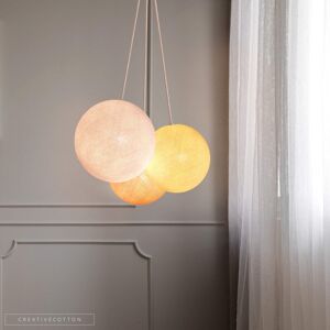 Creative Labs Creativecotton 3-Light Globe Pendant Sunrise 30cm H X 30cm W Creative Labs Creativecotton 3-Light Globe Pendant Sunrise 30cm H X 30cm W