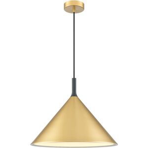 Fairmont Park Satin nickel metal pendant on black braided suspension. Satin Brass 16.4cm H x 16cm W x 16cm D Fairmont Park Satin nickel metal pendant on black braided suspension. Satin Brass 16.4cm H x 16cm W x 16cm D