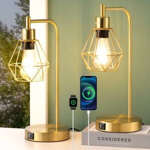 Fairmont Park 40cm Dimmable Table Lamp Set With Usb Charging Ports &touch Control(bulb Included) Gold 40cm H X 15cm W X 15cm D Fairmont Park 40cm Dimmable Table Lamp Set With Usb Charging Ports &touch Control(bulb Included) Gold 40cm H X 15cm W X 15cm D