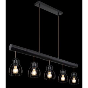 Rio Alaitz 5 - Light Kitchen Island Cone Pendant Black 140cm H X 104cm W X 13.6cm D Rio Alaitz 5 - Light Kitchen Island Cone Pendant Black 140cm H X 104cm W X 13.6cm D