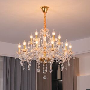 Mercer41 Anglo 15-Light Crystal Chandelier Chrome 60cm H X 60cm W X 60cm D Mercer41 Anglo 15-Light Crystal Chandelier Chrome 60cm H X 60cm W X 60cm D