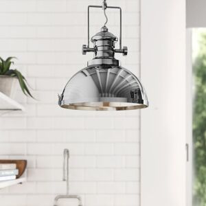 Fernleaf Harpenden 1-Light Dome Pendant Chrome 38.65cm H X 30.9cm W X 30.9cm D Fernleaf Harpenden 1-Light Dome Pendant Chrome 38.65cm H X 30.9cm W X 30.9cm D