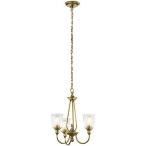 Marlow Home Co. Eide 3-Light Shaded Chandelier Natural Brass 59.1cm H X 56cm W X 56cm D Marlow Home Co. Eide 3-Light Shaded Chandelier Natural Brass 59.1cm H X 56cm W X 56cm D