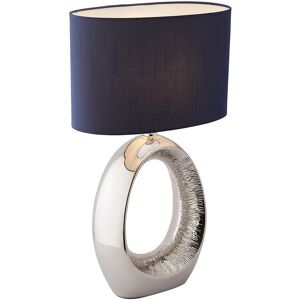 Metro Dott Chrome Ceramic Table Lamp with Blue Shade Silver 50cm H X 32cm W X 18cm D Metro Dott Chrome Ceramic Table Lamp with Blue Shade Silver 50cm H X 32cm W X 18cm D