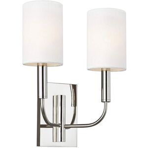 Canora Grey Reign 2-Light Sconce Polished Nickel 35.9cm H X 35.9cm W X 28.9cm D Canora Grey Reign 2-Light Sconce Polished Nickel 35.9cm H X 35.9cm W X 28.9cm D