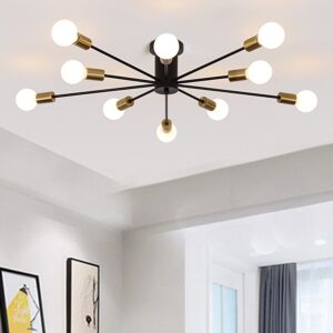 George Oliver Annalese 10-Light 97cm Dimmable Sputnik Sphere Semi Flush Mount Black/Gold 20cm H X 97cm W X 97cm D George Oliver Annalese 10-Light 97cm Dimmable Sputnik Sphere Semi Flush Mount Black/Gold 20cm H X 97cm W X 97cm D