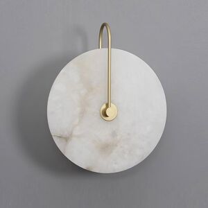 Canora Grey Siena - Marble Design LED Wall Light – Modern Round Marble Sconce with Gold Metal, Simple Night Lamp for Living Room, Bedroom & Hallway Marble 25cm H X 25cm W X 14cm D Canora Grey Siena - Marble Design LED Wall Light – Modern Round Marble Sconce with Gold Metal, Simple Night Lamp for Living Room, Bedroom & Hallway Marble 25cm H X 25cm W X 14cm D