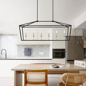 Rio 6 - Light Linear Kitchen Island Pendant Light Classic Black/Chrome 50cm H X 124.5cm W X 38cm D Rio 6 - Light Linear Kitchen Island Pendant Light Classic Black/Chrome 50cm H X 124.5cm W X 38cm D
