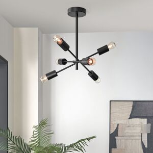 George Oliver Yedidalga 6 Bulb Sputnik Pendant - Modern Style Chandelier Ceiling Light Black 37.5cm H X 40cm W X 40cm D George Oliver Yedidalga 6 Bulb Sputnik Pendant - Modern Style Chandelier Ceiling Light Black 37.5cm H X 40cm W X 40cm D