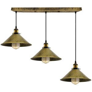 Longshore Tides Lucas 3 - Light Kitchen Island Cone Pendant Brushed Brass 110cm H X 22cm W X 22cm D Longshore Tides Lucas 3 - Light Kitchen Island Cone Pendant Brushed Brass 110cm H X 22cm W X 22cm D