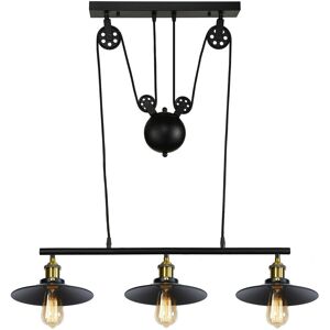Rio Anila Industrial Vintage Ceiling Pendant Pulley Pipe Lights Brushed Copper Hanging Triple Island Lamp Yellow Brass 115cm H X 90cm W X 26cm D Rio Anila Industrial Vintage Ceiling Pendant Pulley Pipe Lights Brushed Copper Hanging Triple Island Lamp Yellow Brass 115cm H X 90cm W X 26cm D