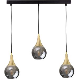 George Oliver Lacrima Smoky/gold 3-light Pendant Black/Gold/Grey 29cm H X 60cm W X 15cm D George Oliver Lacrima Smoky/gold 3-light Pendant Black/Gold/Grey 29cm H X 60cm W X 15cm D