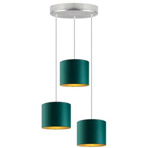 Canora Grey Ilana 3 - Light Drum Pendant Green/Brushed Chrome Canora Grey Ilana 3 - Light Drum Pendant Green/Brushed Chrome