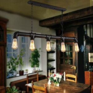 Borough Wharf Kleinschmidt 5-Light Kitchen Island Bulb Pendant Black 110cm H X 22cm W X 22cm D Borough Wharf Kleinschmidt 5-Light Kitchen Island Bulb Pendant Black 110cm H X 22cm W X 22cm D