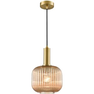 Fairmont Park Pendant aged brass with smoked glass Brown/Satin Brass 18.6cm H x 8cm W x 8cm D Fairmont Park Pendant aged brass with smoked glass Brown/Satin Brass 18.6cm H x 8cm W x 8cm D