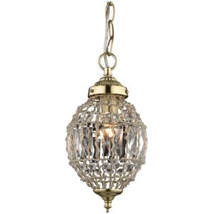 Mercer41 Bombay 1-Light Crystal Pendant Satin Brass 28.5cm H X 15cm W X 15cm D Mercer41 Bombay 1-Light Crystal Pendant Satin Brass 28.5cm H X 15cm W X 15cm D