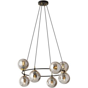 Corrigan Studio Odin 7-Light Wagon Wheel Chandelier Graphite 75cm W X 75cm D Corrigan Studio Odin 7-Light Wagon Wheel Chandelier Graphite 75cm W X 75cm D