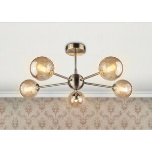 Latitude Run Andri Glass Semi Flush Mount Antique Brass 23.5cm H X 58cm W X 58cm D Latitude Run Andri Glass Semi Flush Mount Antique Brass 23.5cm H X 58cm W X 58cm D