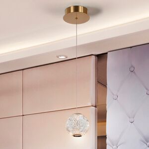 Canora Grey Sarmiento 1-Light Single Globe LED Pendant Gold/Clear 15cm H X 12cm W X 12cm D Canora Grey Sarmiento 1-Light Single Globe LED Pendant Gold/Clear 15cm H X 12cm W X 12cm D