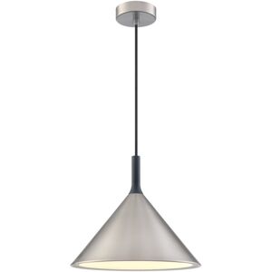 Fairmont Park Satin nickel metal pendant on black braided suspension. Satin Nickel 14cm H x 12cm W x 12cm D Fairmont Park Satin nickel metal pendant on black braided suspension. Satin Nickel 14cm H x 12cm W x 12cm D