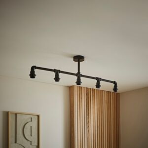Borough Wharf Hanley 5-Light 102cm Semi Flush Mount Black 102cm W X 20cm D Borough Wharf Hanley 5-Light 102cm Semi Flush Mount Black 102cm W X 20cm D