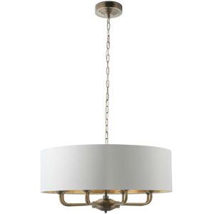 Fairmont Park Landover 8 Light Chandelier Antique Brass /Vintage White 31cm H X 70cm W X 70cm D Fairmont Park Landover 8 Light Chandelier Antique Brass /Vintage White 31cm H X 70cm W X 70cm D