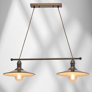 Borough Wharf Altin Industrial Style Antique Brown 2 - Light Pendant Bronze 26cm H X 80cm W X 30cm D Borough Wharf Altin Industrial Style Antique Brown 2 - Light Pendant Bronze 26cm H X 80cm W X 30cm D